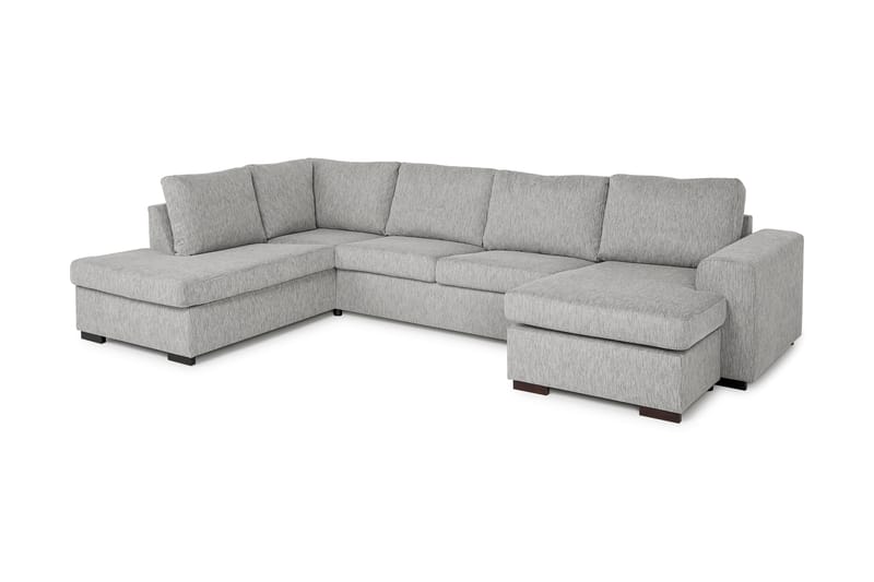 Link 5-sits Vänstervänd U-formad X-Large Soffa med Divan och Schäslong i Tyg - Ljusgrå - Möbler - Soffa - U-soffa
