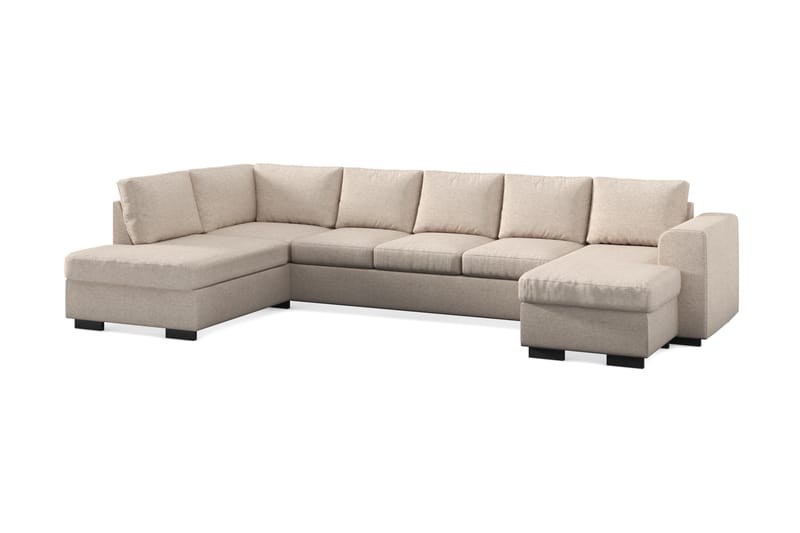 Link 5-sits Vänstervänd U-formad XX-Large Soffa med Divan och Schäslong i Tyg - Beige - Möbler - Soffa - U-soffa