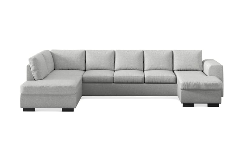Link 5-sits Vänstervänd U-formad XX-Large Soffa med Divan och Schäslong i Tyg - Ljusgrå - Möbler - Soffa - U-soffa