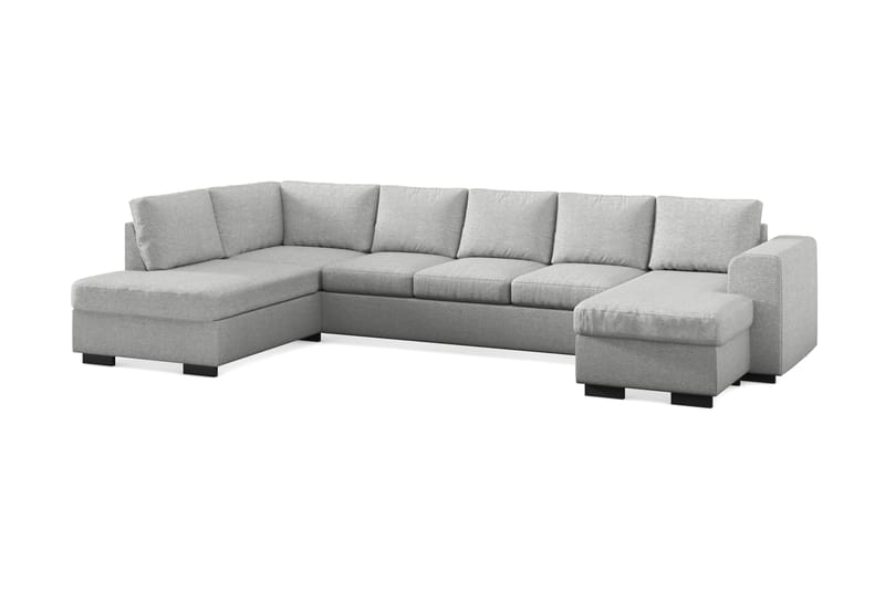 Link 5-sits Vänstervänd U-formad XX-Large Soffa med Divan och Schäslong i Tyg - Ljusgrå - Möbler - Soffa - U-soffa