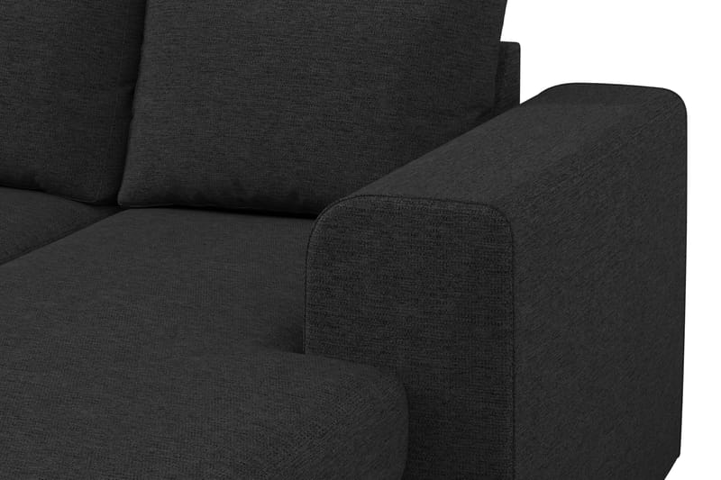 Link 5-sits Vänstervänd U-formad XX-Large Soffa med Divan och Schäslong i Tyg - Svart - Möbler - Soffa - U-soffa