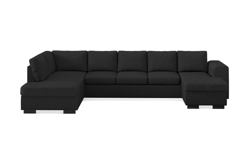 Link 5-sits Vänstervänd U-formad XX-Large Soffa med Divan och Schäslong i Tyg - Svart - Möbler - Soffa - U-soffa