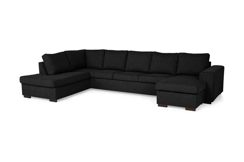 Link U-soffa XXL med Divan Höger - Svart - Möbler - Soffa - U-soffa