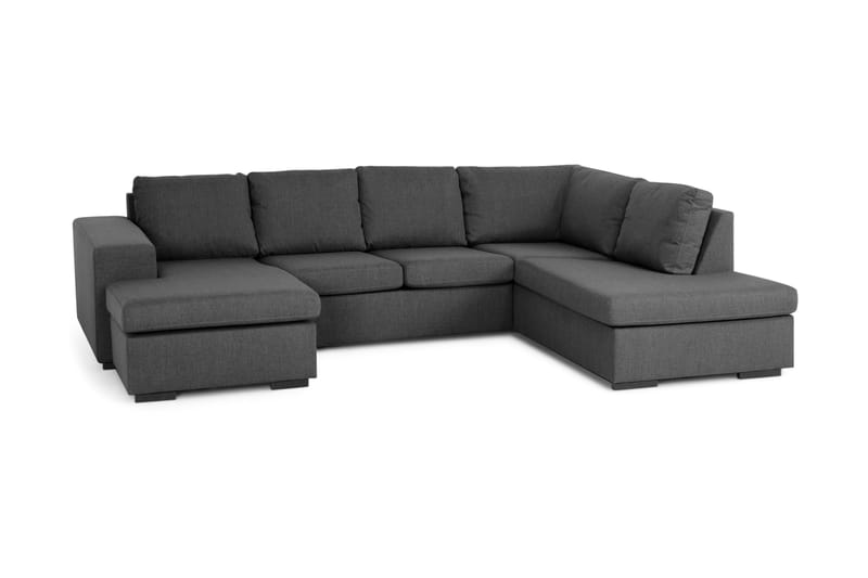 Memphis 4-sits Högervänd U-formad Soffa med Divan och Schäslong i Tyg - Mörkgrå - Möbler - Soffa - U-soffa