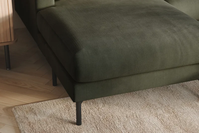 Menard 4-sits Högervänd U-formad Soffa med Divan och Schäslong i Manchester - Mörkgrön - Möbler - Soffa - U-soffa