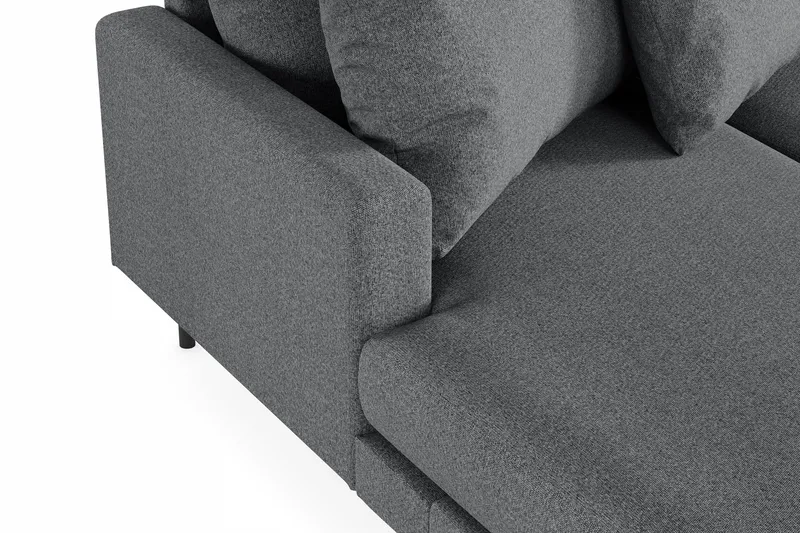Menard 4-sits Högervänd U-formad Soffa med Divan och Schäslong i Tyg - Mörkgrå - Möbler - Soffa - U-soffa