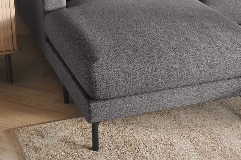 Menard 4-sits Högervänd Stor U-formad Djup Soffa med Divan och Schäslong i Tyg - Mörkgrå - Möbler - Soffa - U-soffa