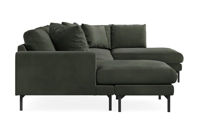 Menard 4-sits Högervänd U-formad Soffa med Divan och Schäslong i Manchester - Mörkgrön - Möbler - Soffa - U-soffa