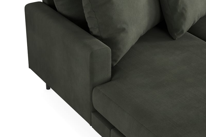 Menard 4-sits Högervänd U-formad Soffa med Divan och Schäslong i Manchester - Mörkgrön - Möbler - Soffa - U-soffa