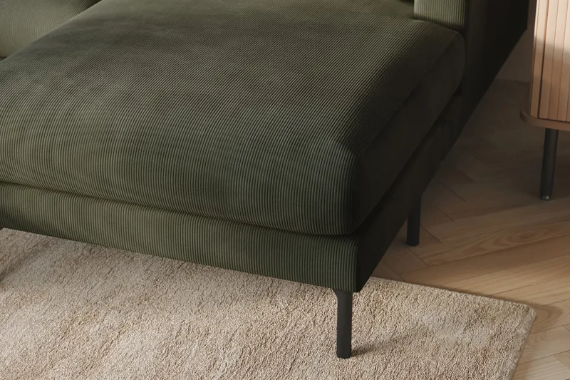 Menard 4-sits Vänstervänd U-formad Soffa med Divan och Schäslong i Manchester - Mörkgrön - Möbler - Soffa - U-soffa