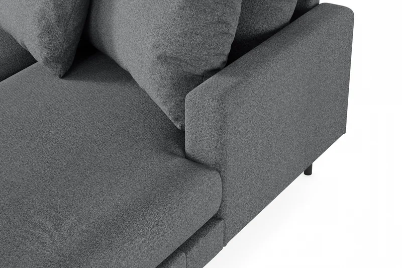 Menard 4-sits Vänstervänd U-formad Soffa med Divan och Schäslong i Tyg - Mörkgrå - Möbler - Soffa - U-soffa