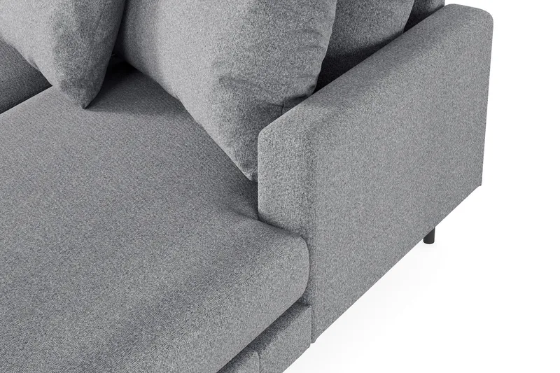 Menard 4-sits Vänstervänd U-formad Soffa med Divan och Schäslong i Tyg - Grå - Möbler - Soffa - U-soffa