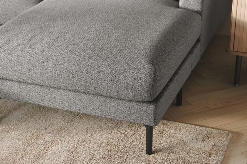 Menard 4-sits Vänstervänd U-formad Soffa med Divan och Schäslong i Tyg - Grå - Möbler - Soffa - U-soffa