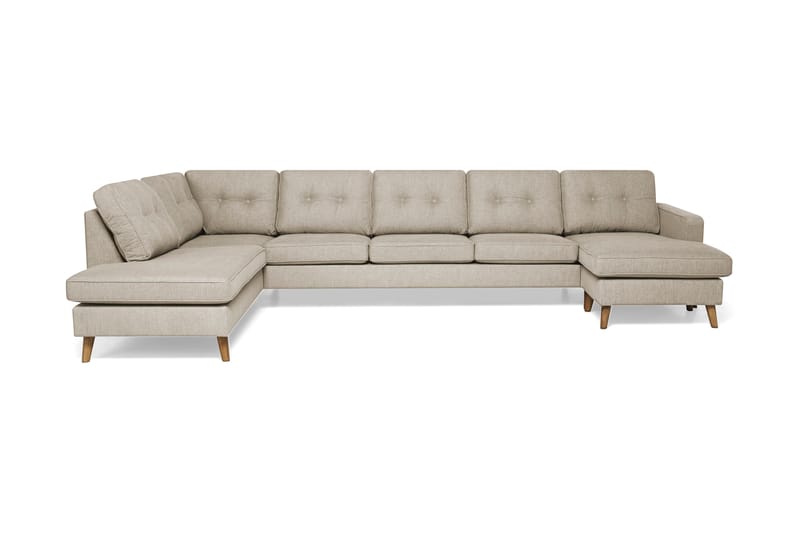Monroe U-soffa Large med Divan Höger - Beige - U-soffa