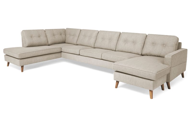 Monroe U-soffa Large med Divan Höger - Beige - U-soffa