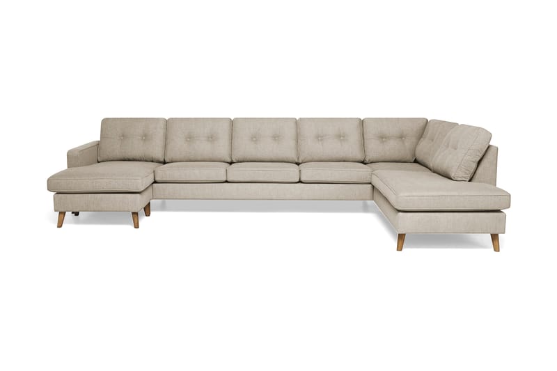Monroe U-soffa Large med Divan Vänster - Beige - U-soffa