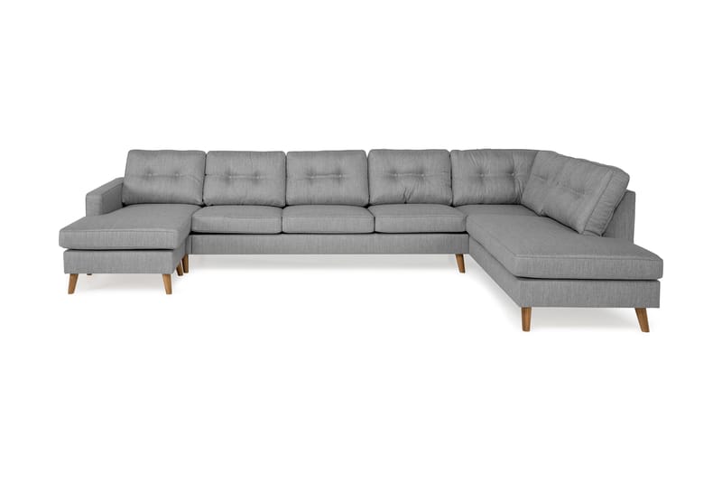 Monroe U-soffa Large med Divan Vänster - Grå - U-soffa