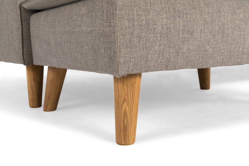 Monroe U-soffa med Divan Vänster Tvättbart Tyg - Gråbrun - Möbler - Soffa - U-soffa