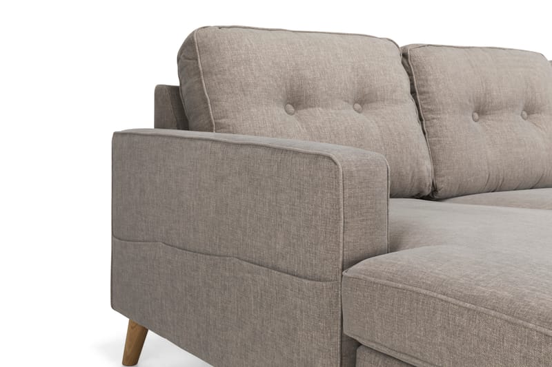 Monroe U-soffa med Divan Vänster Tvättbart Tyg - Gråbrun - Möbler - Soffa - U-soffa