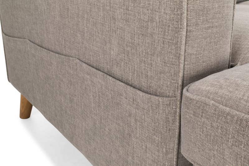 Monroe U-soffa med Divan Vänster Tvättbart Tyg - Gråbrun - Möbler - Soffa - U-soffa