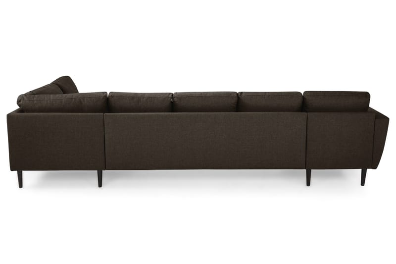 Nordic U-soffa Large med Divan Vänster - Brun/Svart - U-soffa