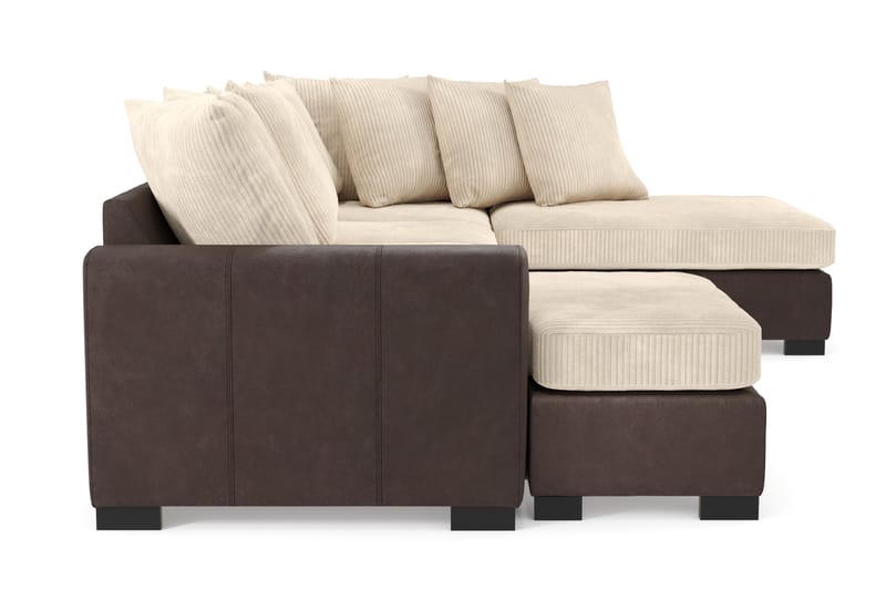 Ocean 4-sits Högervänd U-formad Soffa med Divan och Schäslong i Manchester - Beige - Möbler - Soffa - U-soffa