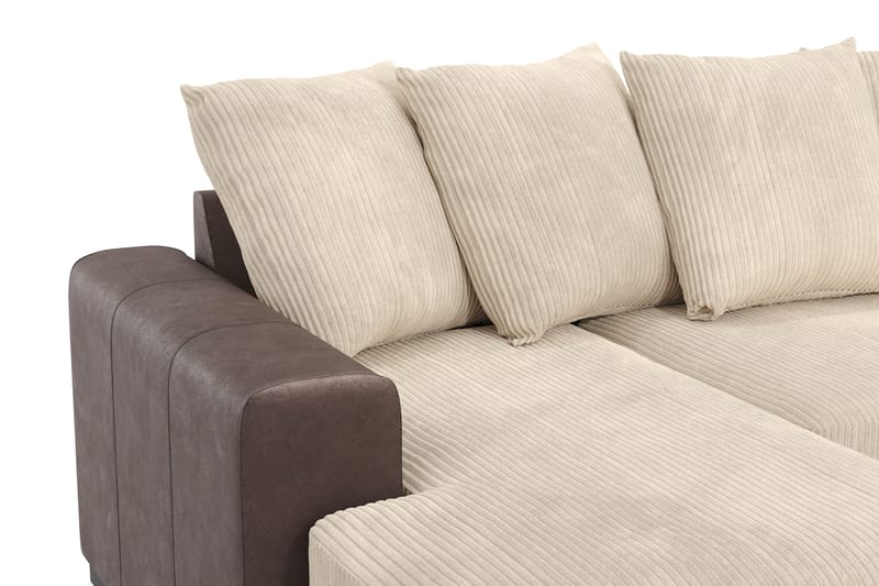 Ocean 4-sits Högervänd U-formad Soffa med Divan och Schäslong i Manchester - Beige - Möbler - Soffa - U-soffa
