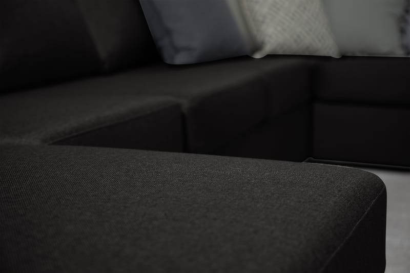 Ocean 5-sits Högervänd U-formad Large Soffa med Divan och Schäslong i Tyg - Svart - Möbler - Soffa - U-soffa