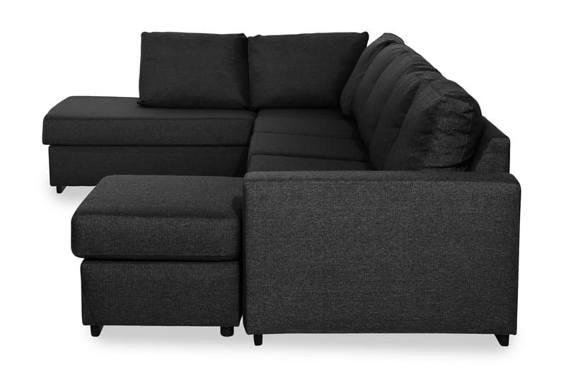 Ocean 5-sits Vänstervänd U-formad Large Soffa med Divan och Schäslong i Tyg - Svart - Möbler - Soffa - U-soffa