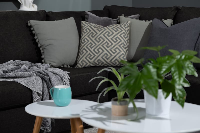 Ocean 5-sits Vänstervänd U-formad Large Soffa med Divan och Schäslong i Tyg - Svart - Möbler - Soffa - U-soffa