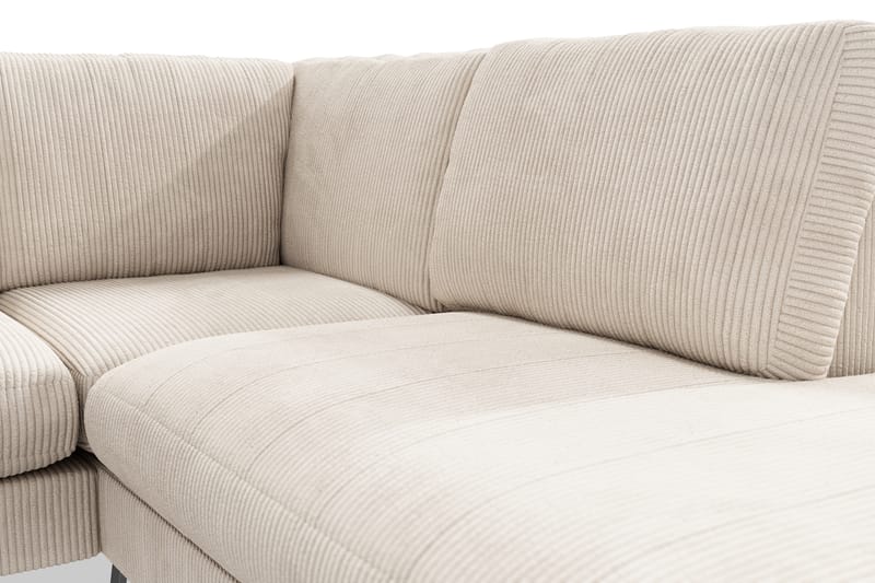 Ocean Lyx 6-sits Högervänd U-formad Soffa med Divan och Schäslong + Fotpall i Manchester - Beige - Möbler - Soffa - U-soffa