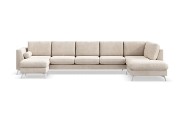 Ocean Lyx 6-sits Högervänd U-formad Soffa med Divan och Schäslong + Fotpall i Manchester