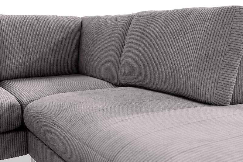 Ocean Lyx 6-sits Högervänd U-formad Soffa med Divan och Schäslong + Fotpall i Manchester - Mörkgrå - Möbler - Soffa - U-soffa