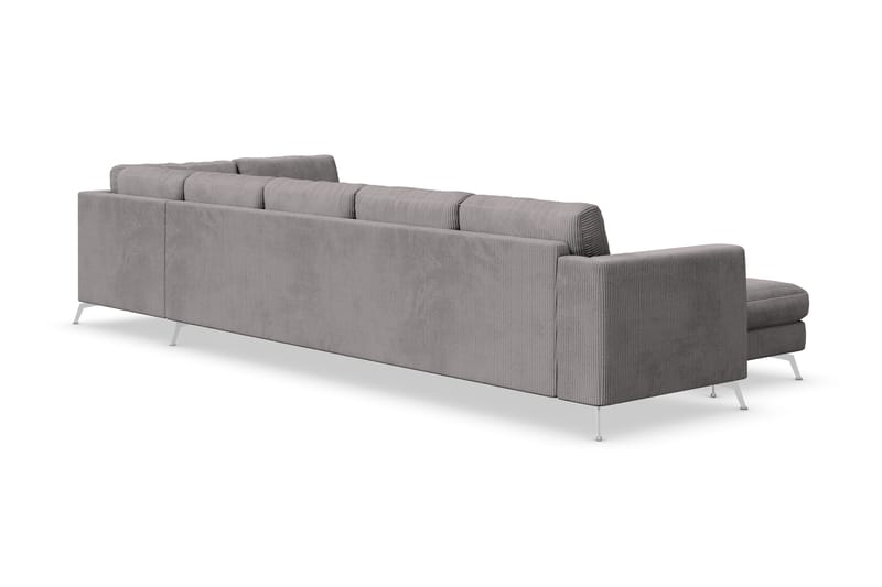 Ocean Lyx 6-sits Högervänd U-formad Soffa med Divan och Schäslong + Fotpall i Manchester - Mörkgrå - Möbler - Soffa - U-soffa