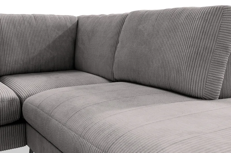 Ocean Lyx 6-sits Högervänd U-formad Soffa med Divan och Schäslong + Fotpall i Manchester - Mörkgrå - Möbler - Soffa - U-soffa