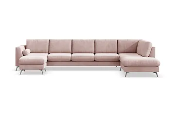 Ocean Lyx 6-sits Högervänd U-formad Soffa med Divan och Schäslong + Fotpall i Manchester