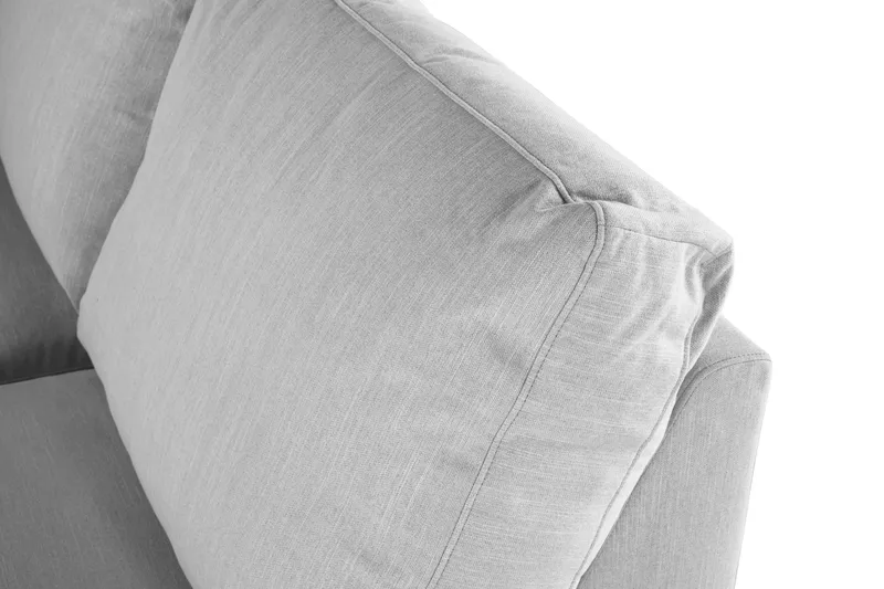 Ocean Lyx 6-sits Högervänd U-formad Soffa med Divan och Schäslong + Fotpall i Tyg - Grå - Möbler - Soffa - U-soffa