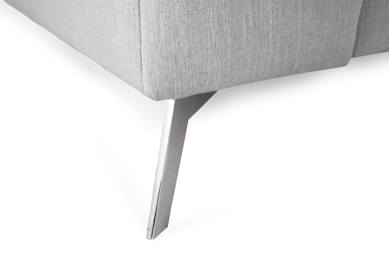 Ocean Lyx 6-sits Högervänd U-formad Soffa med Divan och Schäslong + Fotpall i Tyg - Grå - Möbler - Soffa - U-soffa