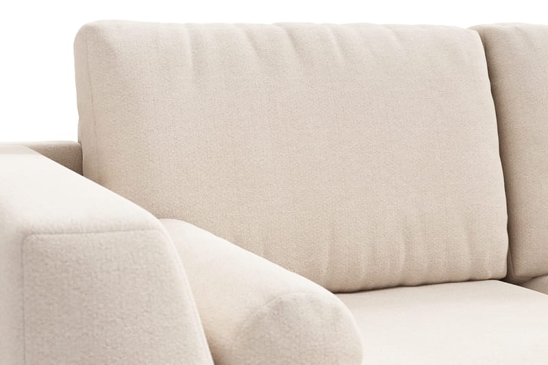 Ocean Lyx 6-sits Högervänd U-formad Soffa med Divan och Schäslong + Fotpall i Tyg - Beige - Möbler - Soffa - U-soffa