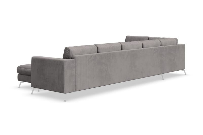 Ocean Lyx 6-sits Vänstervänd U-formad Soffa med Divan och Schäslong + Fotpall i Manchester - Mörkgrå - Möbler - Soffa - U-soffa