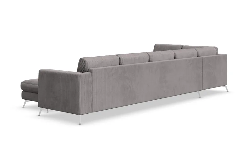 Ocean Lyx 6-sits Vänstervänd U-formad Soffa med Divan och Schäslong + Fotpall i Manchester - Mörkgrå - Möbler - Soffa - U-soffa