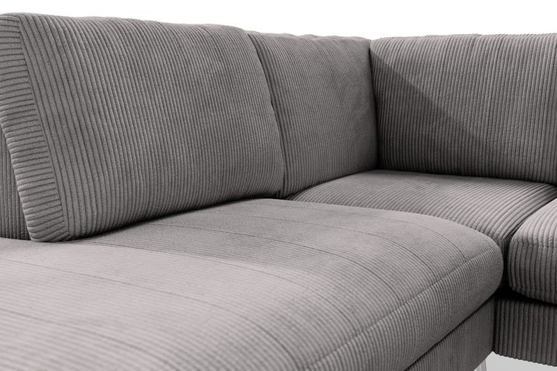 Ocean Lyx 6-sits Vänstervänd U-formad Soffa med Divan och Schäslong + Fotpall i Manchester - Mörkgrå - Möbler - Soffa - U-soffa