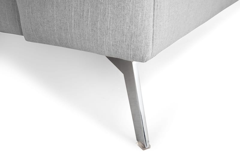 Ocean Lyx 6-sits Vänstervänd U-formad Soffa med Divan och Schäslong + Fotpall i Tyg - Grå - Möbler - Soffa - U-soffa