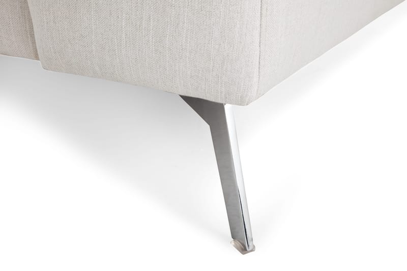 Ocean Lyx 6-sits Vänstervänd U-formad Soffa med Divan och Schäslong + Fotpall i Tyg - Ljusgrå - Möbler - Soffa - U-soffa