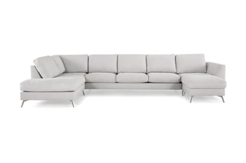 Ocean Lyx 6-sits Vänstervänd U-formad Soffa med Divan och Schäslong + Fotpall i Tyg