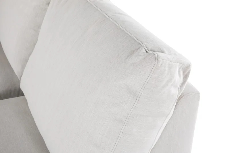 Ocean Lyx 6-sits Vänstervänd U-formad Soffa med Divan och Schäslong + Fotpall i Tyg - Ljusgrå - Möbler - Soffa - U-soffa