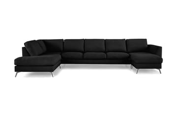 Ocean Lyx 6-sits Vänstervänd U-formad Soffa med Divan och Schäslong + Fotpall i Tyg