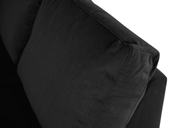 Ocean Lyx 6-sits Vänstervänd U-formad Soffa med Divan och Schäslong + Fotpall i Tyg - Svart - Möbler - Soffa - U-soffa