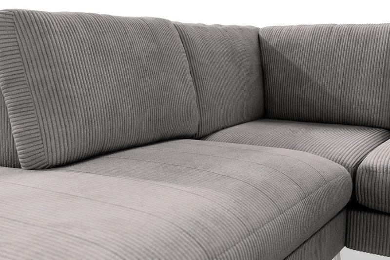 Ocean Lyx 6-sits Vänstervänd U-formad Soffa med Divan och Schäslong + Fotpall i Manchester - Mörkgrå - Möbler - Soffa - U-soffa