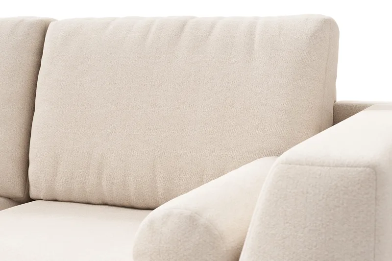Ocean Lyx 6-sits Vänstervänd U-formad Soffa med Divan och Schäslong + Fotpall i Tyg - Beige - Möbler - Soffa - Divansoffor & schäslongsoffa